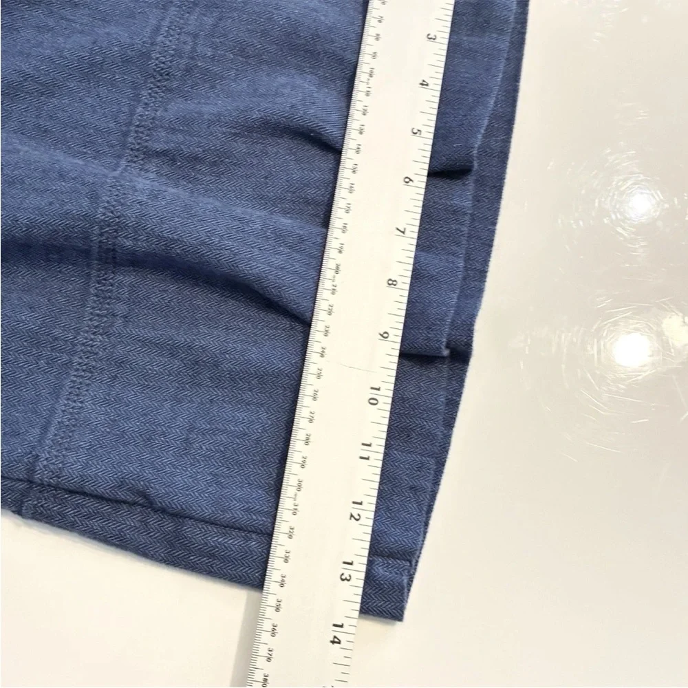 Nwot Banana Republic Linen Pants M Blue Wide Leg